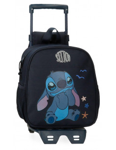 MOCHILA ADAP. 25CM. C/CARRO. STITCH EXCITED